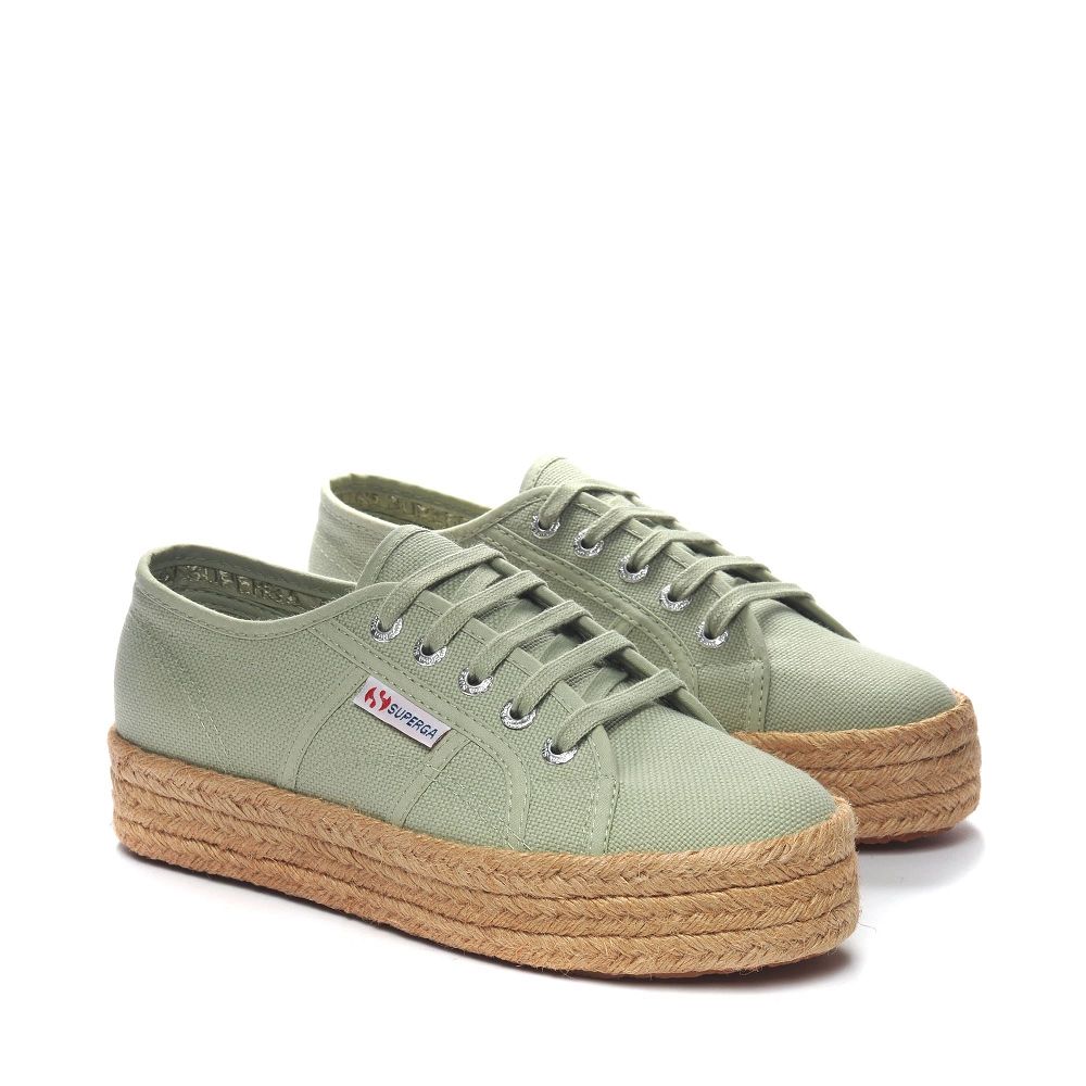 Superga 2730 Rope Green Platform Sneakers - Women's Sneakers USA | US1126189